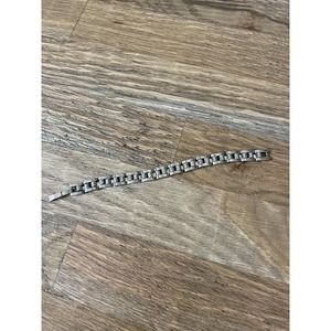 Sterling Silver 925 Vintage Modest Linked Bracelet Chain Clasp Unisex